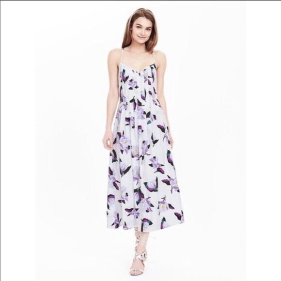 Banana Republic | Floral Pintuck Dress - Picture 1 of 13